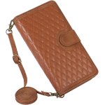 Coque pour samsung galaxy s20 fe - rglable lanyard treillis fermeture eclair cuir etui portefeuille ...