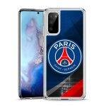 Coque pour samsung galaxy s20 plus - psg logo metal chrome