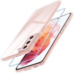 Coque samsung galaxy s21 et 1 pack verre trempe, coque s21 samsung fine transparente, mince silicone ...