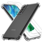 Coque samsung galaxy s22 5g antichoc silicone coins renforcs + 2 vitres en verre tremp protection ecran ...