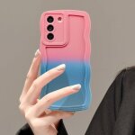 Coque pour samsung galaxy s22 5g, wave frame silicone etui en d�grad� de couleur, housse de protection ...