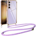 Coque pour samsung galaxy s23 + avec cordon de collier, galvanis etui housse avec motif coeur d'amour, ...