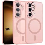 Coque pour samsung galaxy s23, protection avec anneau magn�tique vitre cam�ra - rose - e. f. connection ...