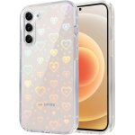 Coque pour samsung galaxy s23, coque de t�l�phone transparente avec motif coeur holographique a paillettes ...