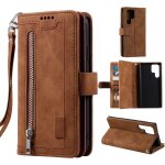 Coque pour samsung galaxy s23 ultra 5g, etui a rabat en cuir fermeture a glissiere magnetique portefeuille ...