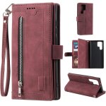 Coque pour samsung galaxy s23 ultra 5g, etui �� rabat en cuir fermeture �� glissiere magnetique portefeuille ...