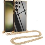 Coque pour samsung galaxy s23 ultra avec cordon de collier, galvanis etui housse avec motif coeur d'amour, ...
