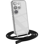 Coque samsung galaxy s23 ultra - housse ultra - fine noire avec dragonne rglable, bords tpu antichoc ...