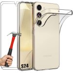 Coque pour samsung galaxy s24 avec 2 verres tremp�s - coque silicone antichoc souple transparent - e. ...