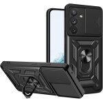 Coque samsung galaxy s24 plus - anti - chute grade militaire, protection camra avec cache, anneau rotatif ...