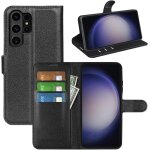Coque pour samsung galaxy s24 ultra, antichoc housse etui en cuir pu flip case portefeuille a rabat porte ...