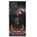 Coque pour samsung galaxy s24 ultra harley davidson t�te de mort fond gris maniacase