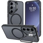 Coque pour samsung galaxy s25 avec b�quille, compatible avec magsafe, etui de t�l�phone avec cam�ra support ...