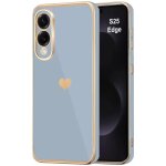 Coque pour samsung galaxy s25 edge, protection silicone slim antichoc avec motif c?ur - bleu - efconnection ...
