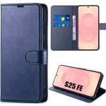 Coque pour samsung galaxy s25 fe, protection rabat anti - rayures antichoc synth�cuir bleu marine - efconnecti ...