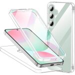 Coque pour samsung galaxy s25 - coque int�grale protection 360 antichoc transparent silicone + pc - e. ...