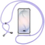 Coque pour samsung galaxy s26, protection silicone renforc�e avec cordon violet r�glable - e. f. connection ...