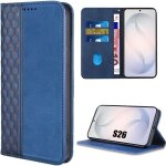 Coque pour samsung galaxy s26, protection style portefeuille cuir pu motif mosa�que bleu marine - e. ...