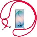 Coque pour samsung galaxy s26 ultra, protection renforc� tpu antichoc transparent avec cordon rouge - ...