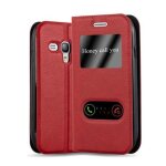 Coque pour samsung galaxy s3 mini en rouge safran housse de protection etui avec fermeture magn�tique, ...