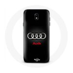 Coque pour samsung galaxy s4 audi logo m�tal fond noir