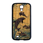 Coque pour samsung galaxy s4 bois silicone dauphin housse ocean fonds marins algue smartphone portable ...
