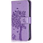Coque pour samsung galaxy s4 mini, etui en cuir pu portefeuille, antichoc flip case housse retro emboss ...