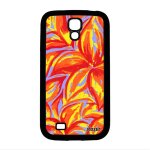 Coque samsung galaxy s4 mini silicone fleurs housse orange color peinture dessin nature souple original ...