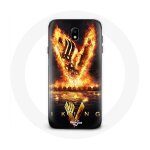 Coque pour samsung galaxy s4 vikings s�rie saison 6 logo v ep�e de feu fond noir