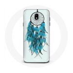 Coque pour samsung galaxy s5 attrape r�ve bleu fond blanc