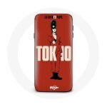 Coque pour samsung galaxy s5 la casa de papel tokyo fanart logo fond rouge