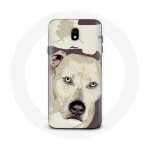 Coque pour samsung galaxy s5 chien de pitbull blanc