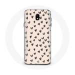 Coque pour samsung galaxy s5 fond de texture abstraite coeurs noirs