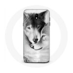 Coque pour samsung galaxy s5 loup duo animaux