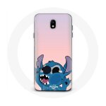 Coque pour samsung galaxy s5 stitch le nez en l'air fond rose