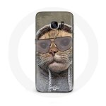 Coque pour samsung galaxy s6 chat avec une capuche photo drole animaux