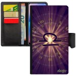 Coque samsung galaxy s6 edge simili cuir portefeuille silicone signe balance homme antichoc univers etoiles ...