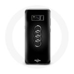 Coque pour samsung galaxy s8 plus audi logo cache moyeu fond noir
