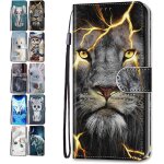 Coque pour samsung galaxy s8 cuir flip motif avec fentes de carte pochette a rabat protecteur etui housse ...