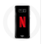 Coque pour samsung galaxy s8 netflix logo rouge fond noir