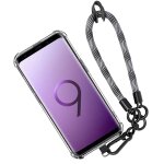 Coque pour samsung galaxy s9, protection souple avec dragonne robuste grise - booling