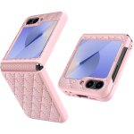 Coque pour samsung galaxy z flip 6 2024, leather + pc case coque, [protection charni�res][film de verre ...