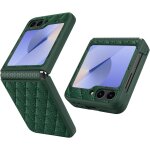 Coque pour samsung galaxy z flip 6 2024, leather + pc case coque, [protection charni�res][film de verre ...