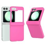 Coque pour samsung galaxy z flip 6 5g - housse etui rigide avant et arriere - rose fonce