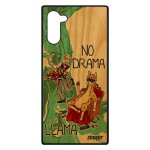 Coque pour samsung note 10 en bois silicone no drama lama dessin drole de protection animal smartphone ...
