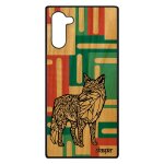 Coque pour samsung note 10 bois silicone renard carr vert femme rus portable telephone tribal design ...