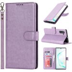 Coque samsung note 10 avec cordon, flip portefeuille ��tui en cuir, [3 porte cartes][fonction de support][ferm ...