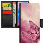 Coque samsung note 10 lite cuir portefeuille chat felin rose smartphone portable lol cat nuage telephone ...