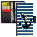 Coque samsung note 10 + plus portefeuille ancre corde noir marine personnalis ligne ray chaine marinire ...