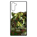 Coque pour samsung note 10 silicone tigre solide animal du bengal animaux etui vert design pop art dessin ...